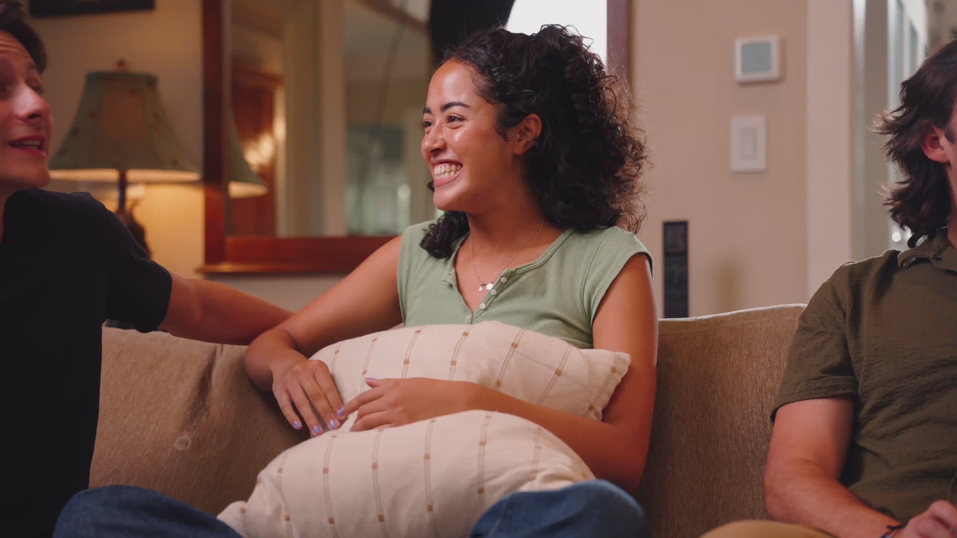 Load video: Friends and strangers playing We Don't Really Hate Each Other™, answering conversation prompts and connecting through meaningful dialogue.